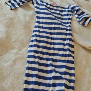 Blue and white dress